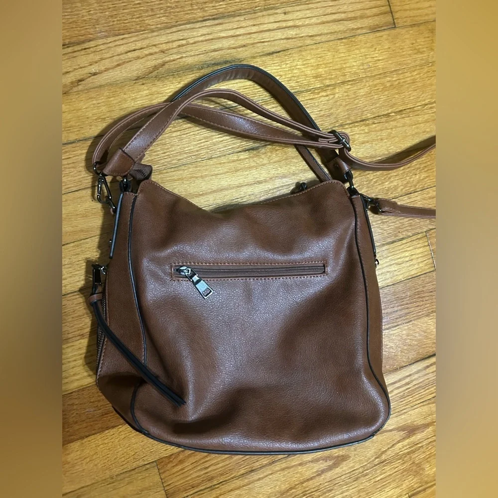 Realer Hobo Shoulder Bag Purse Vegan Leather Camel Brown Everyday Wear Casual